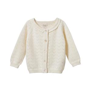 Clothing Girls Jumpers Sweats: Nature Baby Piper Cardigan (Natural Pointelle) - Girls