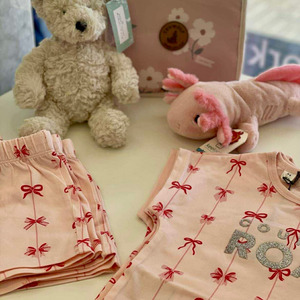 Clothing Girls Sleepwear: Country Road Bow PJ Set (Mineral Pink)