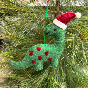 Dinosaur: Pashom Felt Christmas Hanging Decoration (Green Dinosaur)