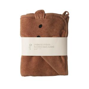 Nature Baby Organic Cotton Bear Hooded Towel (Hazelnut)