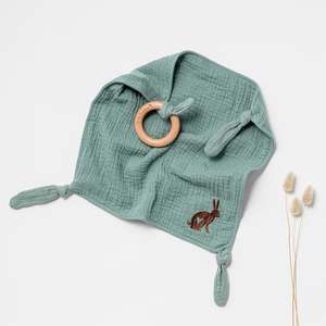 Teethers: OTD Embroidered Lovey + Teether (Sage)