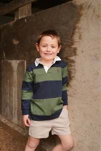 Clothing 1: Jubee & Co Angus L/S Rugby Top (Green/Navy)