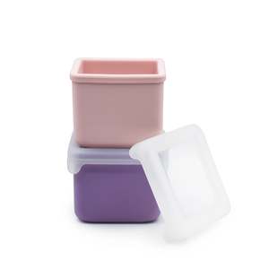 Melii Silicone Snack Container 2pk (Pink + Purple)