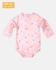 Toshi Swim L/S Onesie Classic (Coral)