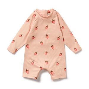 W&F One Piece Boyleg Swimsuit (Strawberry Kisses) - Baby