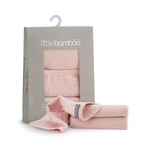 Little Linen Towelling Washcloths 3pk (Dusty Rose)