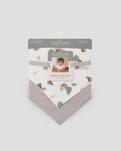 Little Linen Jersey Bib 2pk (Willow Bear)