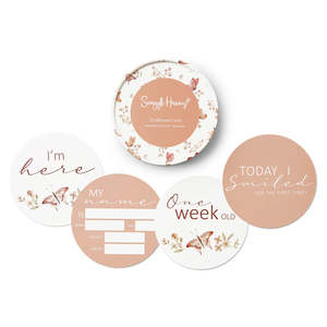 Snuggle Hunny Kids Milestone Cards (Butterfly & Pink Sand)