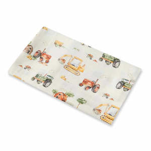 Snuggle Hunny Kids Organic Muslin Wrap (Diggers & Tractors)