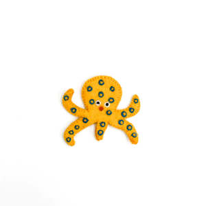 Tara Treasures Felt Blue-Ringed Octopus Finger Puppet