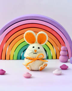 Tara Treasures Hopping Bunny Felt Egg Cover (Orange)