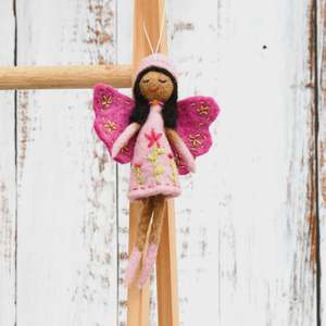 Tara Treasures Felt Angel Fairy (Light Pink Dress)