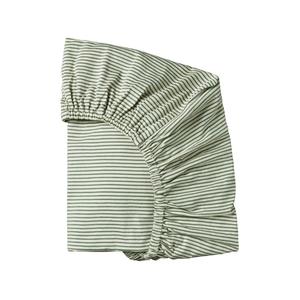 Nature Baby Fitted Jersey Cot Sheet (Nettle Pinstripe)