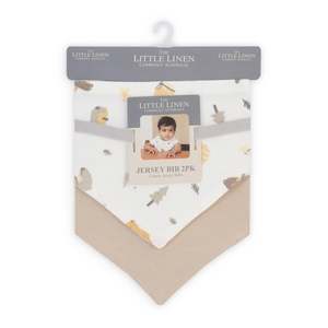 Little Linen Jersey Bib 2pk (Nectar Bear)