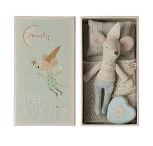 Princesses Fairies: Maileg Tooth Fairy Mouse Little Brother in Box