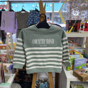 Clothing Girls Jumpers Sweats: Country Road Relaxed Heritage Sweat (Fern Stripe)