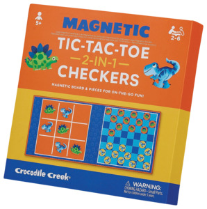 Croc Creek 2-in1 Magnetic Tic Tac Toe & Checkers (Dino)