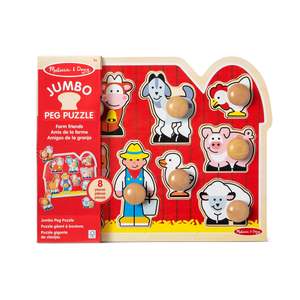 Gift Ideas For Toddlers: M&D Jumbo Wooden Knob Puzzle (Farm Friends)