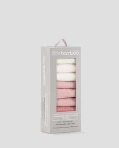 Little Linen Towelling Washcloths 10pk (Dusty Rose)