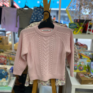 Clothing Girls Jumpers Sweats: Country Road Cable Knit Pullover (Mineral Pink)