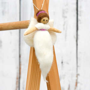 Tara Treasures Needle Felted Fairy (White Dress)