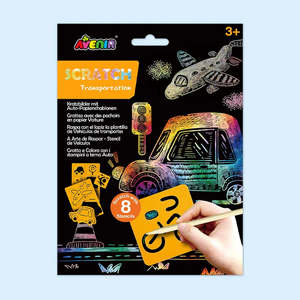 Gift Ideas For Pre Schoolers: Avenir Scratch With Stencil (Transportation)