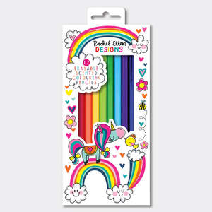 Rachel Ellen Scented Colouring Pencils 12pk (Unicorn)