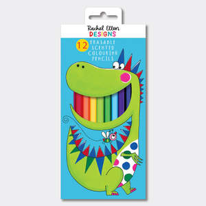 Rachel Ellen Scented Colouring Pencils 12pk (Dinosaur)