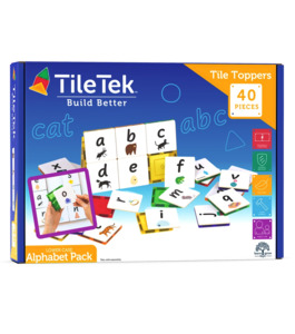 TileTek Magnetic Tiles 40pc Tile Toppers (Lowercase Alphabet Pack)