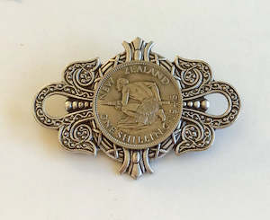 General: Large Crest Brooch - Silver Shilling