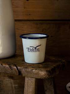 General: Falcon Enamel Mini Tumbler 6cm White/Blue