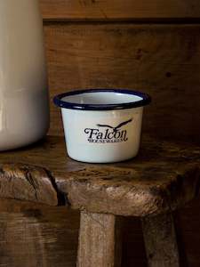Falcon Enamelware: Falcon Mini Dip Cup Blue/white 6cm