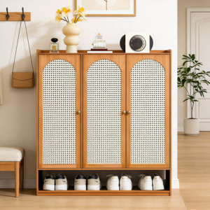 Living Room Furniture: Arcus Three Doors Shoes Cabinet