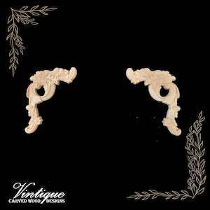 Wood Carved Appliques And Onlays: Balmoral Scrolls Carved wood Appliques (sold in pairs) 16cm x 12cm