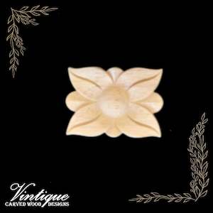 Rectangle Flower medallion Furniture wood applique Onlay  5cm x 7cm
