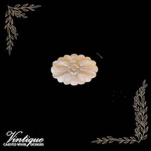 By Size 0 100mm: Oval Dainty Flower Furniture wood applique Onlay  3.5cm x 5cm