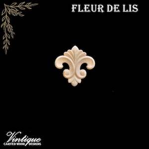 Fleur De Lis centre wood applique  6cm x 6cm