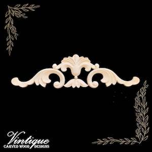 By Size 201mm To 300mm Small: Scallop Banquet carved wood Centre Applique 30cm x 8cm