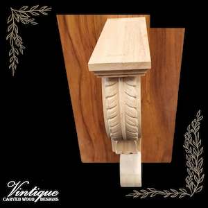 FlORAL & FAUNA Large wood shelf bracket 25cm x 45cm x 8cm (6cm carved width)