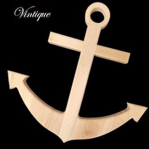 By Size 601mm To 700mm Extra Large: Large Carved wooden Anchor 60cm x 60cm