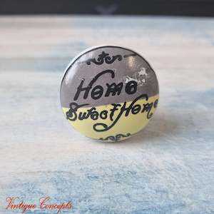 By Theme: HOME SWEET HOME ceramic Cupboard / Drawer Knob Pull 38mm dia