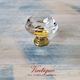 Crystal Glass Cabinet Drawer Knob CLEAR with GOLD Base 30mm Dia