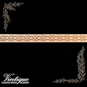 By Theme Regal Ornate And Elegant Wooden Design: Half Moon Helix pattern carved Wood furniture trim moulding 11mm wide