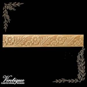 By Themes Shapes Stars Circles And More: Leaf & Flowers Wood border moulding 38mm wide