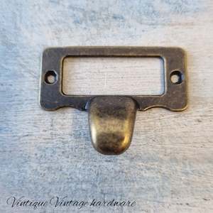 Card holder drawer handle with lip 48mm x 35mm Bronze