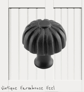 Vintage Knobs For Drawers And Cabinets: Farmhouse Satin Black Iron Pumpkin Knob (2 sizes)