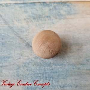 Vintage Knobs For Drawers And Cabinets: Natural Wood Round furniture knob 24mm dia