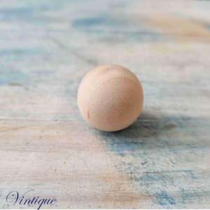 Vintage Knobs For Drawers And Cabinets: Natural Wood Round Ball furniture knob 25mm dia
