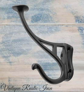 Cast Iron Coat Hooks Hooks: Antique Disc Black Iron Coat & Hat Hook 115mm x 90mm