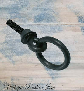 Cast Iron Handles Knobs For Furniture And Doors And Windows: Barn Round Cabinet IRON Ring pull 38mm dia ring